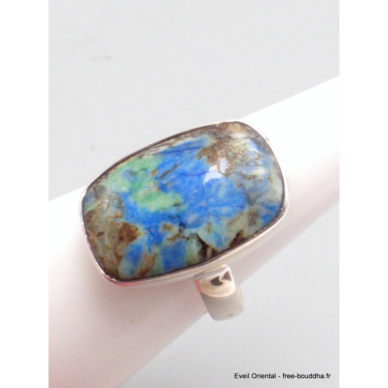 Bague Azurite rectangulaire taille 54/55 Bijoux en Azurite YM32