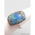 Bague Azurite rectangulaire taille 54/55 - Bijoux en Azurite