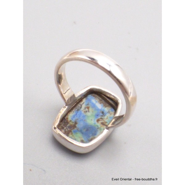 Bague Azurite rectangulaire taille 54/55 Bijoux en Azurite YM32