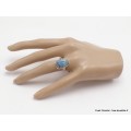 Bague Azurite rectangulaire taille 54/55 Bijoux en Azurite YM32