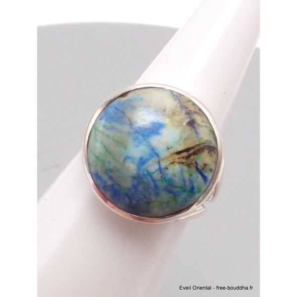Bague ronde Azurite taille 56 Bijoux en Azurite YM32.2