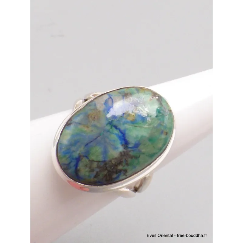 Bague Azurite ovale taille 51/52 - Bijoux en Azurite