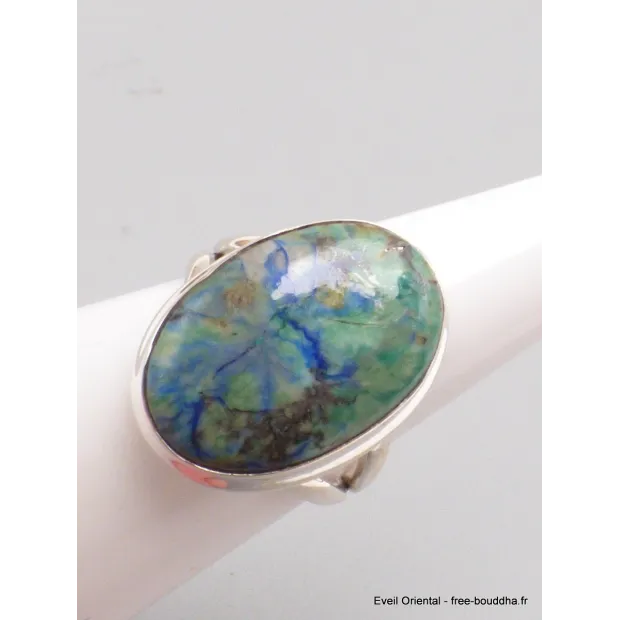 Bague Azurite ovale taille 51/52 - Bijoux en Azurite