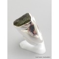 Chevalière homme femme Moldavite brute taille 54 Bijoux en Moldavite YM41.1