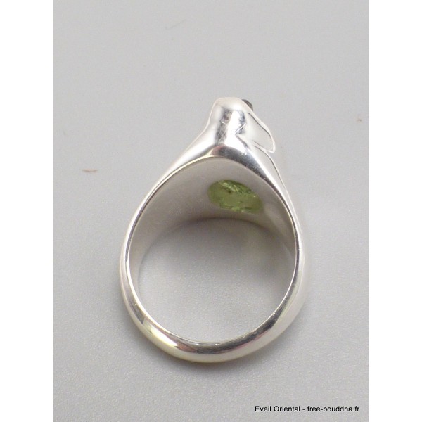 Chevalière homme femme Moldavite brute taille 54 Bijoux en Moldavite YM41.1