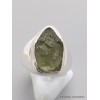 Chevalière bague Moldavite brute taille 53 Bijoux en Moldavite YM41.2-a