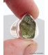 Chevalière bague Moldavite brute taille 53 Bijoux en Moldavite YM41.2-a