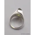 Chevalière bague Moldavite brute taille 53 - Bijoux en Moldavite