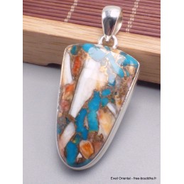 Pendentif Turquoise Spiny Oyster semi-oval Bijoux en Turquoise Spiny Oyster AW36.3