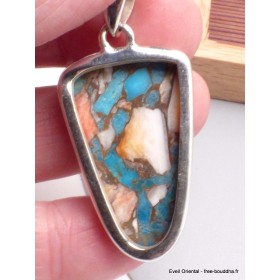 Pendentif Turquoise Spiny Oyster semi-oval Bijoux en Turquoise Spiny Oyster AW36.3