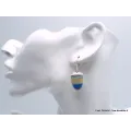 Boucles d'oreilles Surfite Snowboard bleu jaune - Bijoux en Surfite Snowboard