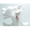 Boucles d'oreilles Tourmaline rose sur Quartz forme goutte Bijoux en Tourmaline Rose YM45