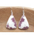 Boucles d'oreilles Tourmaline rose sur Quartz forme goutte Bijoux en Tourmaline Rose YM45