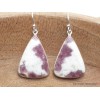 Boucles d'oreilles Tourmaline rose sur Quartz forme goutte Bijoux en Tourmaline Rose YM45
