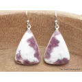 Boucles d'oreilles Tourmaline rose sur Quartz forme goutte - Bijoux en Tourmaline Rose