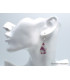 Boucles d'oreilles pendantes Tourmaline rose sur Quartz Bijoux en Tourmaline Rose YM45.1