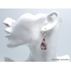 Boucles d'oreilles pendantes Tourmaline rose sur Quartz Bijoux en Tourmaline Rose YM45.1