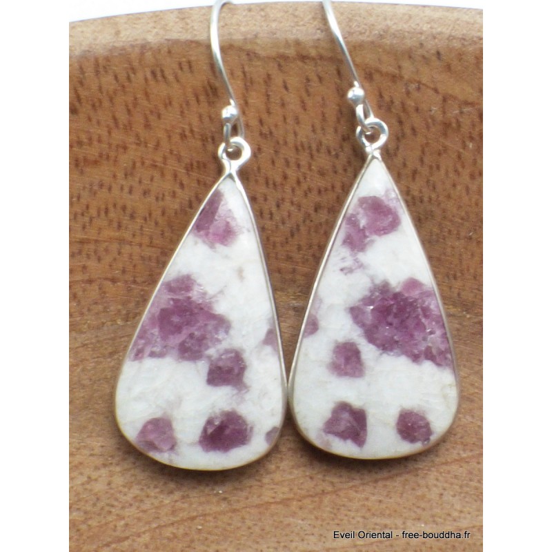 Boucles d'oreilles pendantes Tourmaline rose sur Quartz Boucles d'oreilles en pierres YM45.1