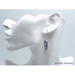 Boucles d'oreilles rectangulaires Merlinite Boucles d'oreilles en pierres YM46.2