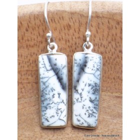 Boucles d'oreilles rectangulaires Merlinite Boucles d'oreilles en pierres YM46.2