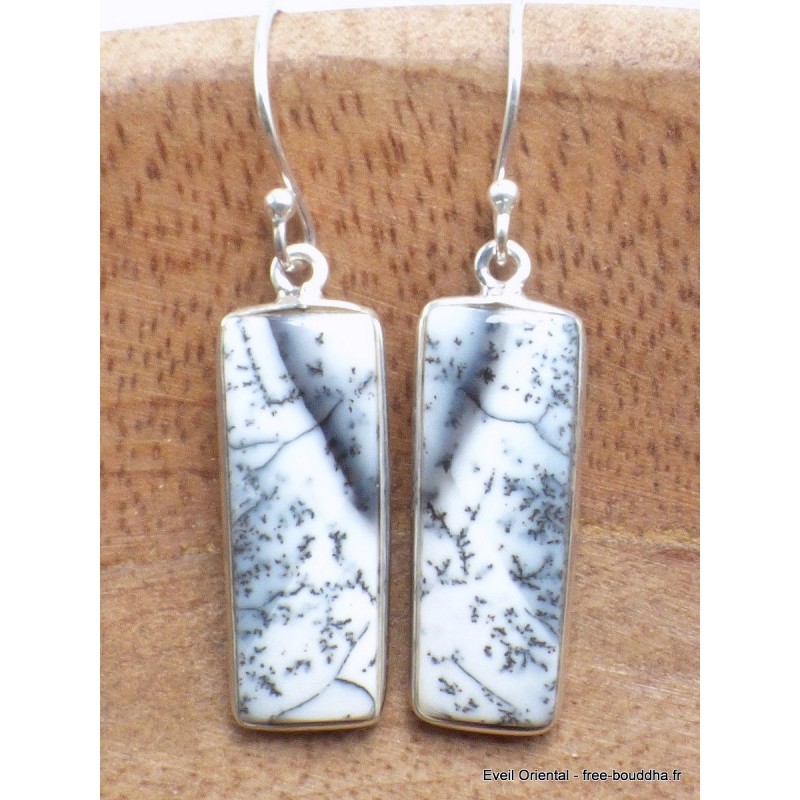 Boucles d'oreilles rectangulaires Merlinite Boucles d'oreilles en pierres YM46.2