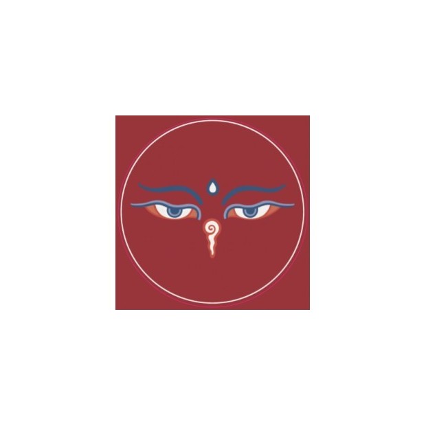 Sticker bouddhiste Yeux du Bouddha Stickers autocollants bouddhistes AUTO5-a