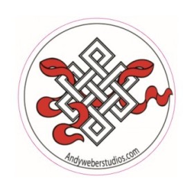Sticker bouddhiste Noeud sans fin Stickers autocollants bouddhistes AUTO5-b
