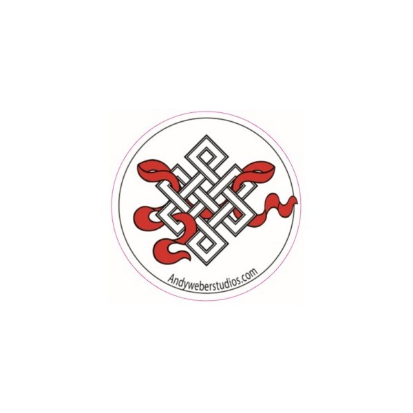 Sticker bouddhiste Noeud sans fin Stickers autocollants bouddhistes AUTO5-b