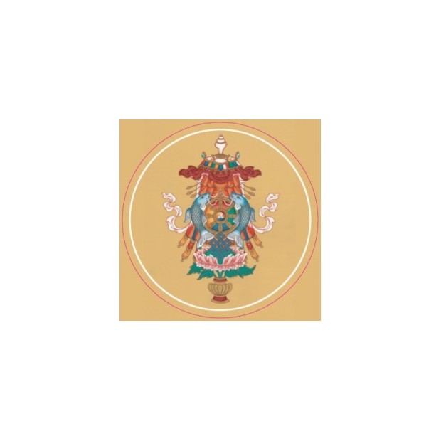 Sticker bouddhiste 8 signes auspicieux Stickers autocollants bouddhistes AUTO7