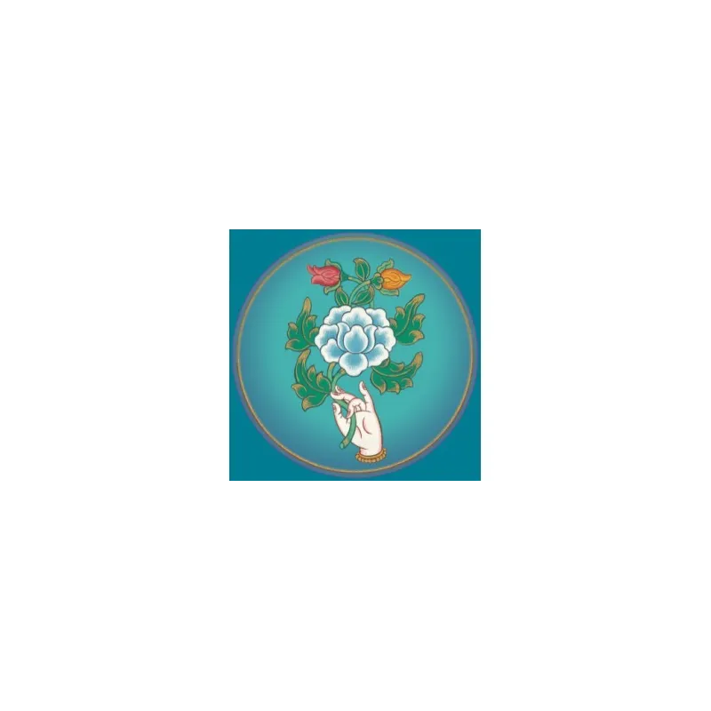 Sticker bouddhiste Main et Lotus - Stickers autocollants bouddhistes