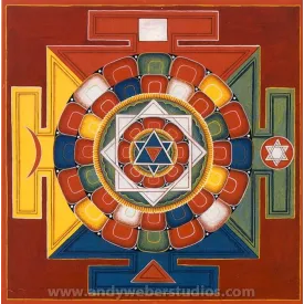 Carte postale bouddhiste Mandala des 5 éléments - Cartes postales bouddhistes