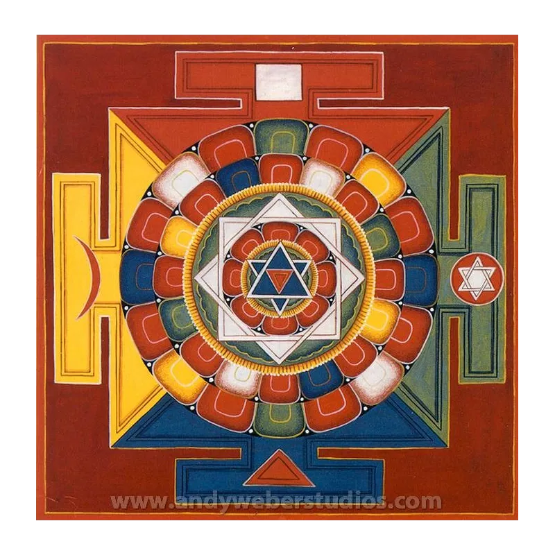 Carte postale bouddhiste Mandala des 5 éléments - Cartes postales bouddhistes