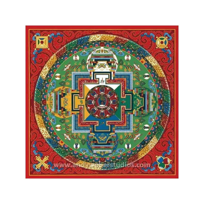 Carte postale bouddhiste Mandala d'Amitabha - Cartes postales bouddhistes