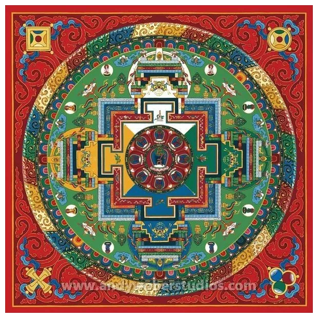 Carte postale bouddhiste Mandala d'Amitabha - Cartes postales bouddhistes