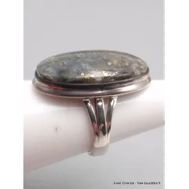 Bague Pyrite sur Cyanite taille 57-eh - Bijoux en Cyanite