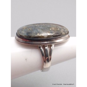 Rare Bague Pyrite sur Cyanite taille 57-eh Bijoux en Cyanite Bleue YM38.1