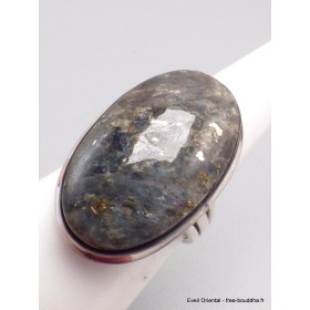 Rare Bague Pyrite sur Cyanite taille 57 Bijoux en Cyanite Bleue YM38.1