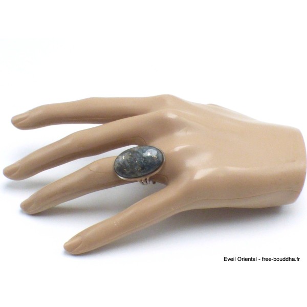 Rare Bague Pyrite sur Cyanite taille 57-eh Bijoux en Cyanite Bleue YM38.1