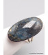 Rare Bague Pyrite sur Cyanite ovale taille 56 Bijoux en Cyanite Bleue YM38.2