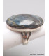 Rare Bague Pyrite sur Cyanite ovale taille 56 Bijoux en Cyanite Bleue YM38.2