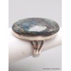Rare Bague Pyrite sur Cyanite ovale taille 56 Bijoux en Cyanite Bleue YM38.2