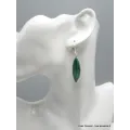 Boucles d'oreilles pendantes Malachite forme marquise - Boucles d'oreilles en pierres naturelles