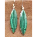 Boucles d'oreilles pendantes Malachite forme marquise - Boucles d'oreilles en pierres naturelles