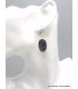 Boucles d'oreilles Obsidienne floconneuse ovales Bijoux en Obsidienne Noire Floconneuse YM49.1