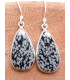 Boucles d'oreilles Obsidienne floconneuse forme goutte Bijoux en Obsidienne Noire Floconneuse YM49.1-a