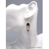 Boucles d'oreilles Agate noire à bandes ovales cabochon Bijoux en Agate YM51