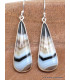 Boucles d'oreilles pendantes Agate noire à bandes Bijoux en Agate YM51.2