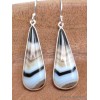Boucles d'oreilles pendantes Agate noire à bandes Bijoux en Agate YM51.2