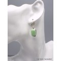 Boucles d'oreilles Chrysoprase citron rectangulaires Bijoux en Chrysoprase YM52