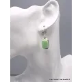 Boucles d'oreilles Chrysoprase citron rectangulaires - Bijoux en Chrysoprase